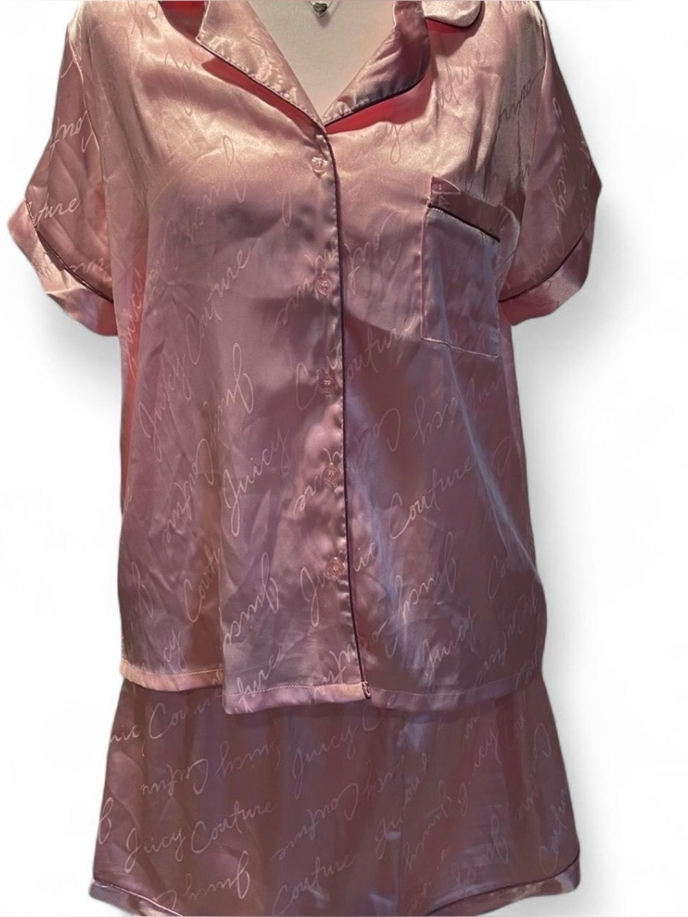 Juicy Couture Pink Pajama Short And Top Set